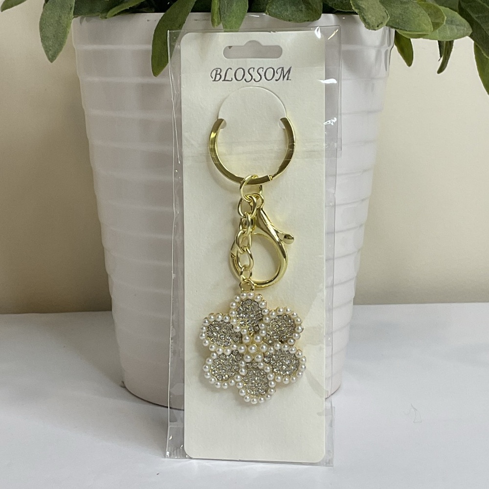 Blossom Gold and Silver Flower Keychain